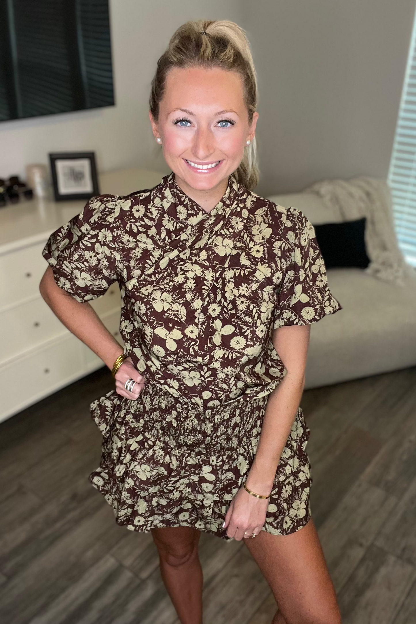 Fall Smocked Skort