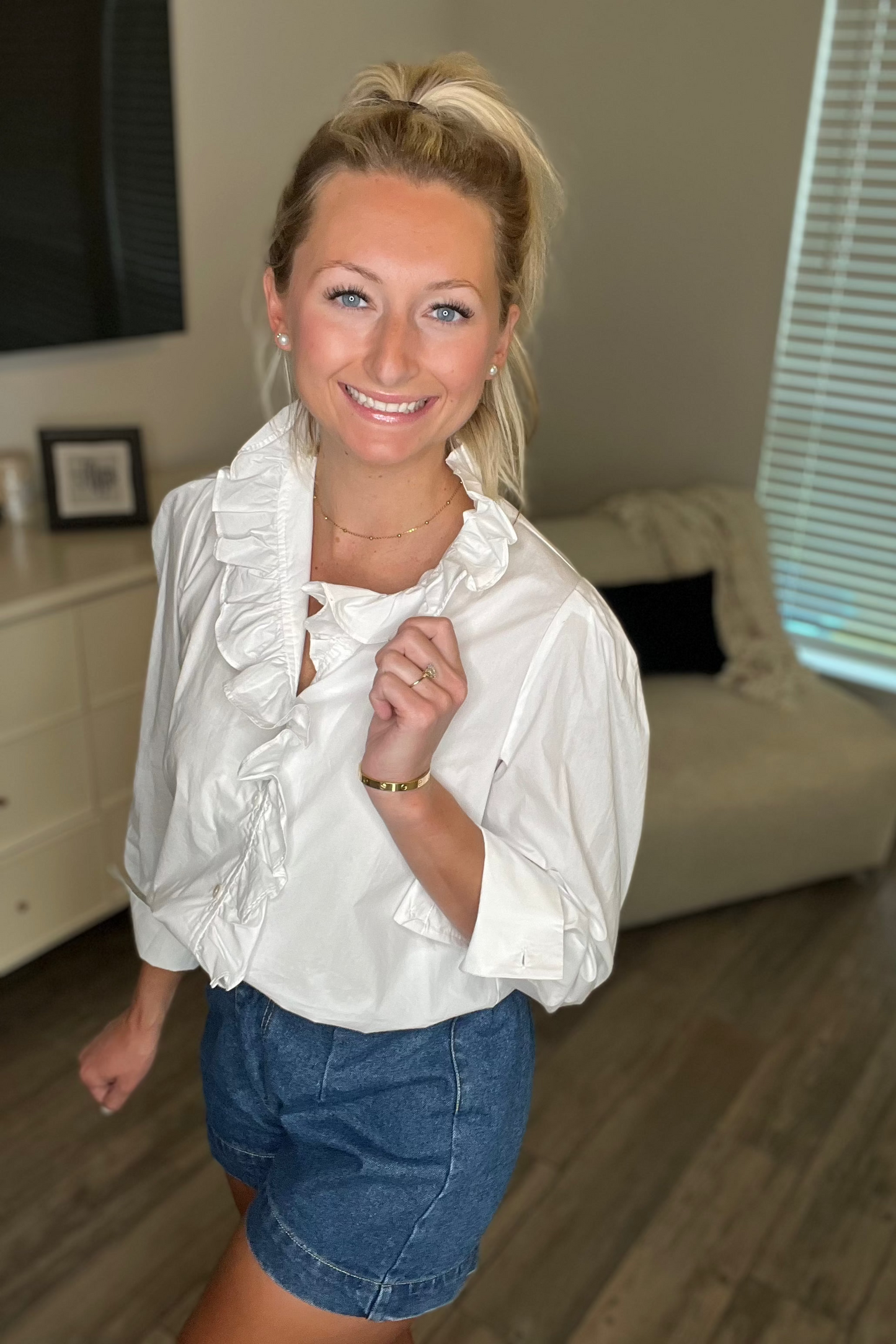 Ruffle Long Sleeve Top