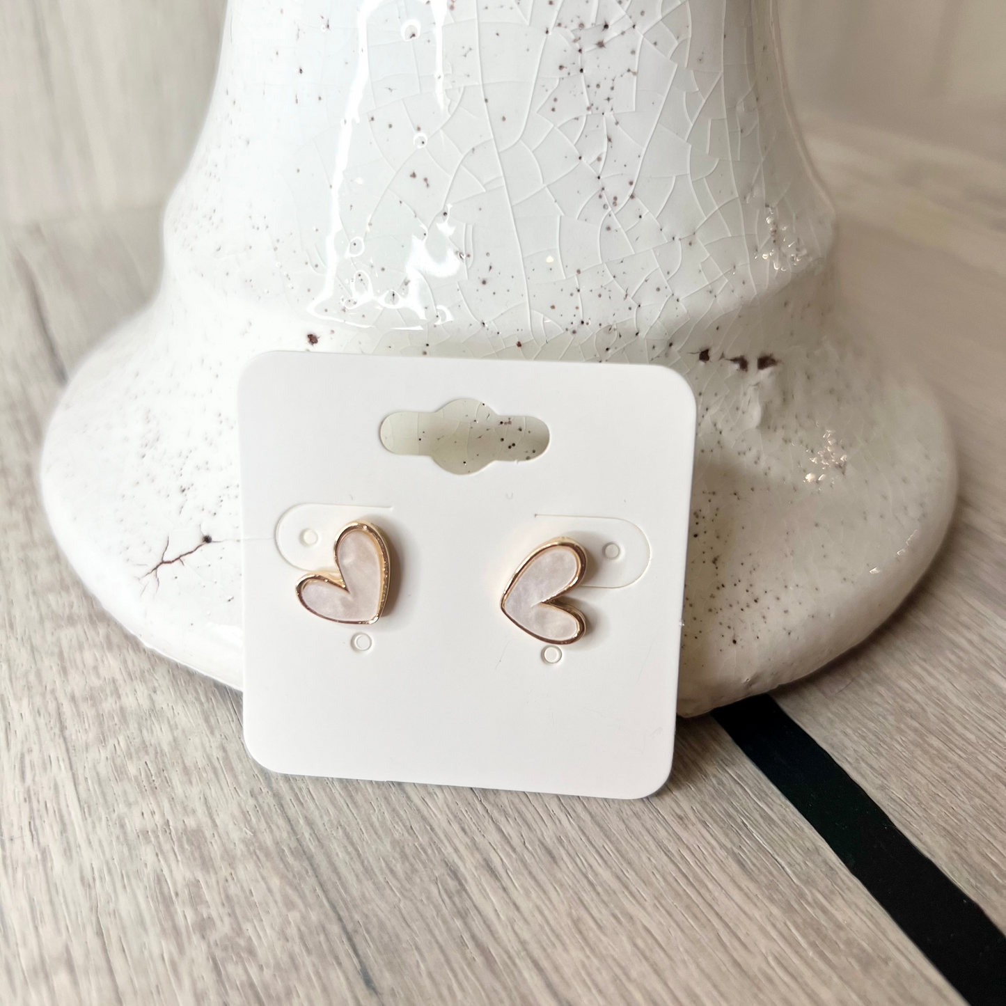 White Heart Studs