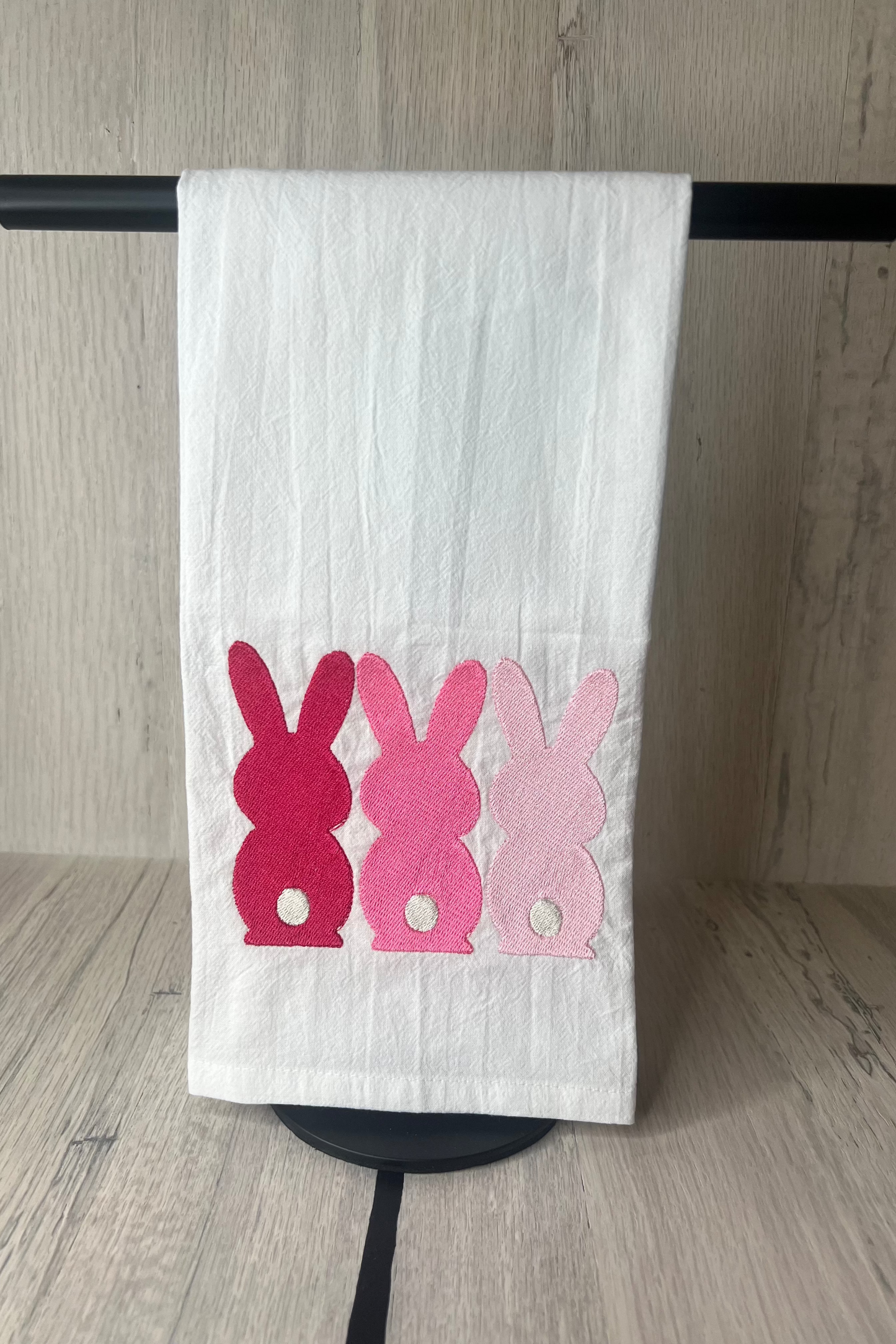 Pink Ombre Bunny Tea Towel