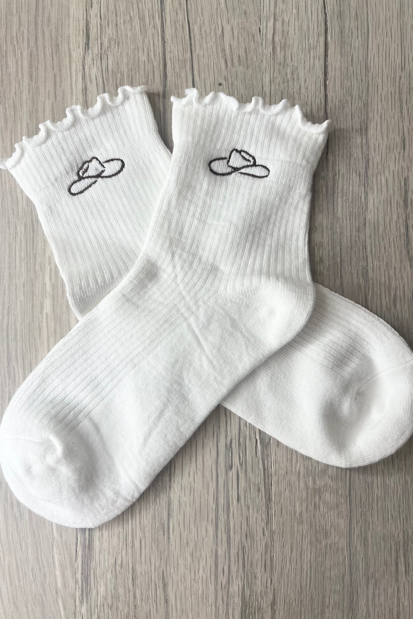 Cowboy Hat Embroidered Socks