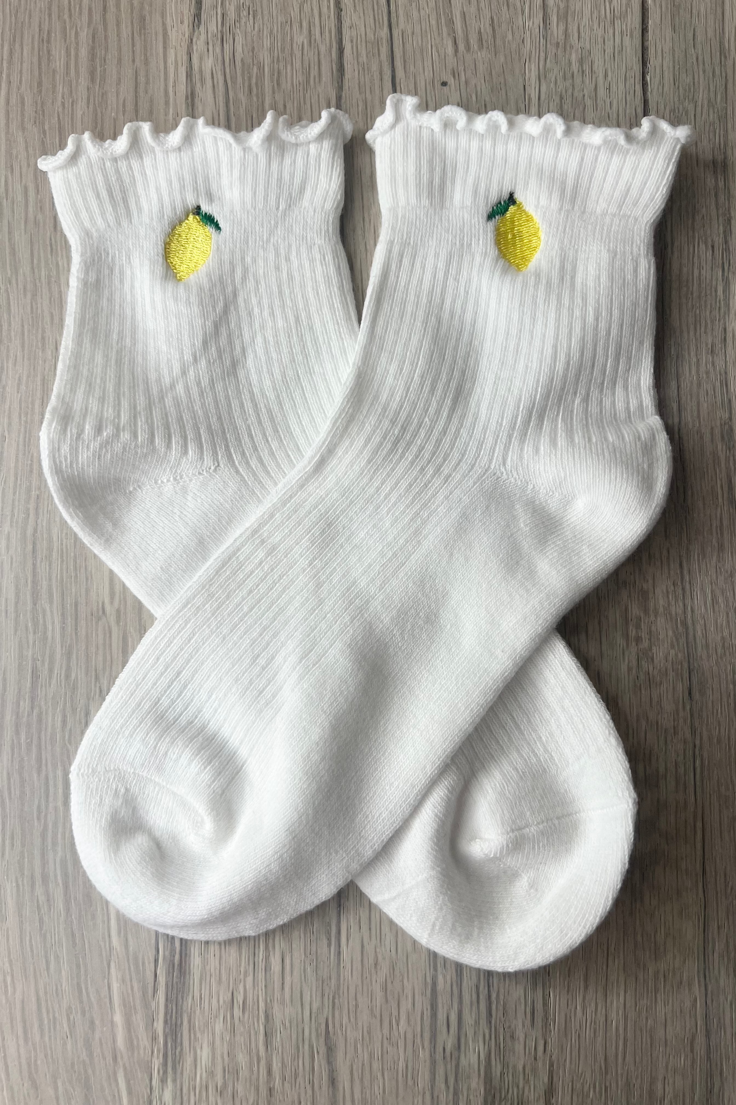 Lemon Embroidered Socks