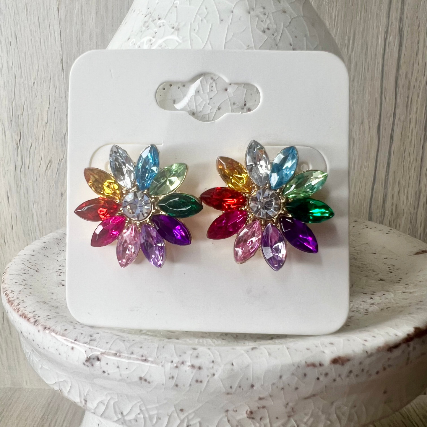 Rainbow Flower Earrings