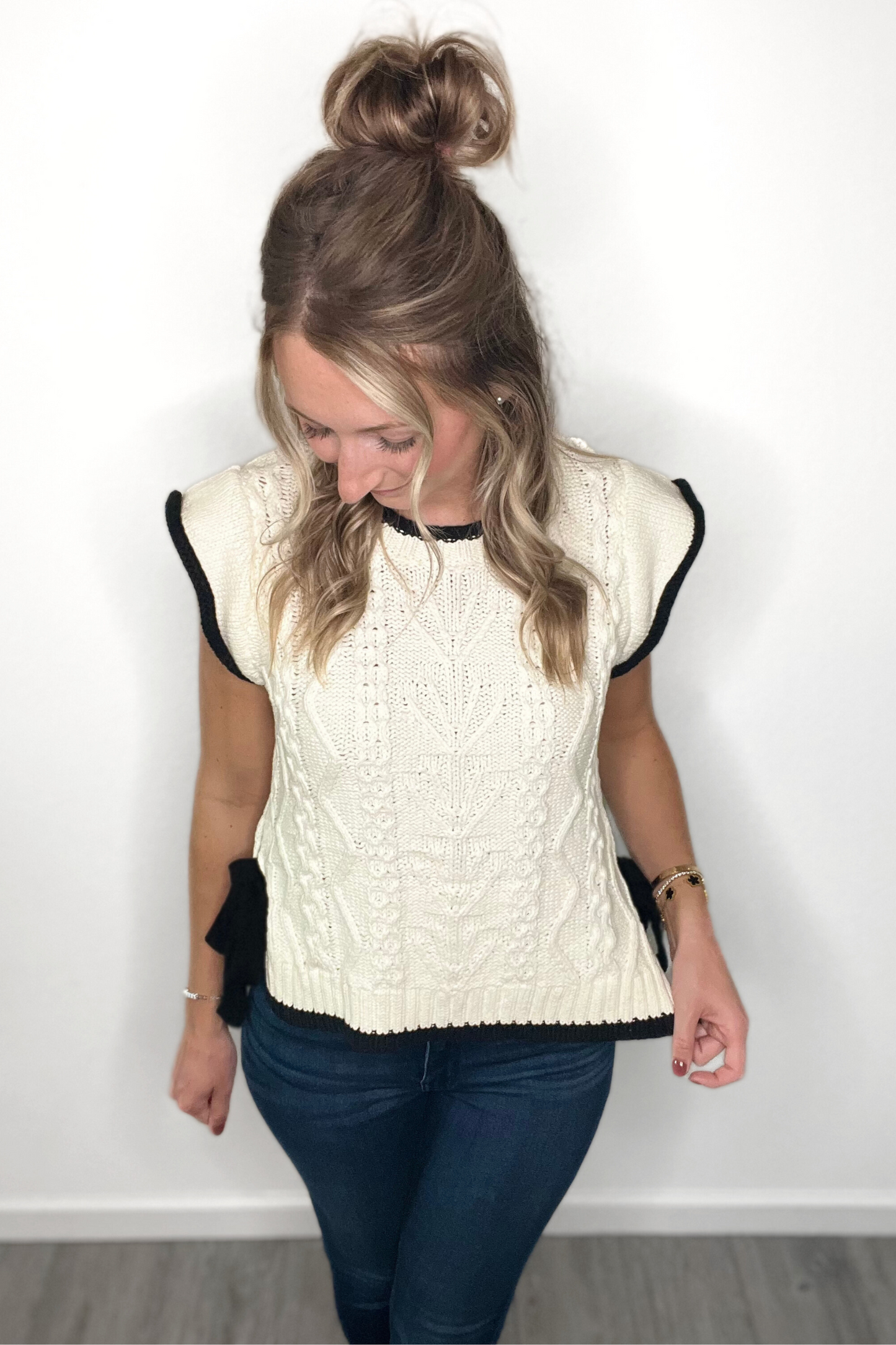 B+W Ruffle Sweater