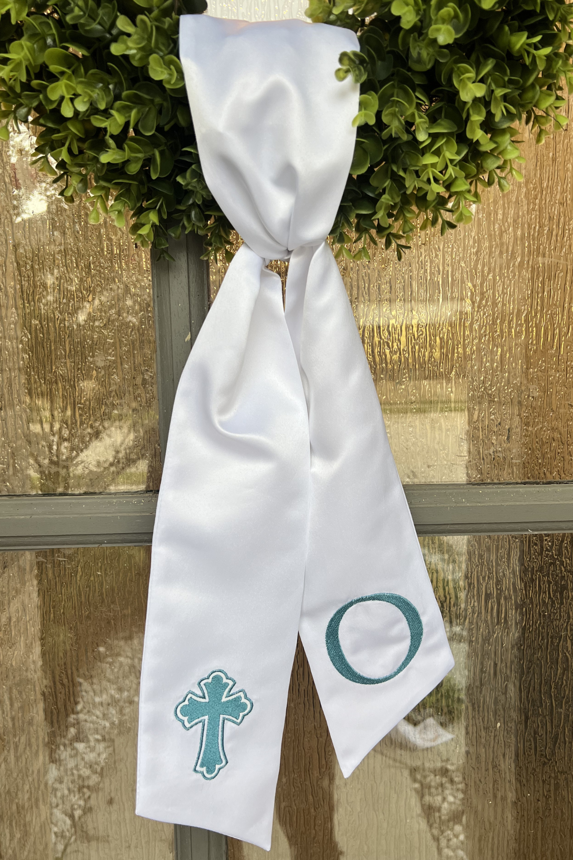 Cross Wreath Sash