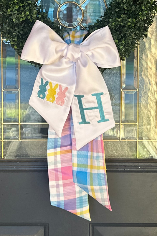 Triple Bunny Wreath Sash