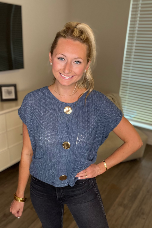 Button Sweater Vest