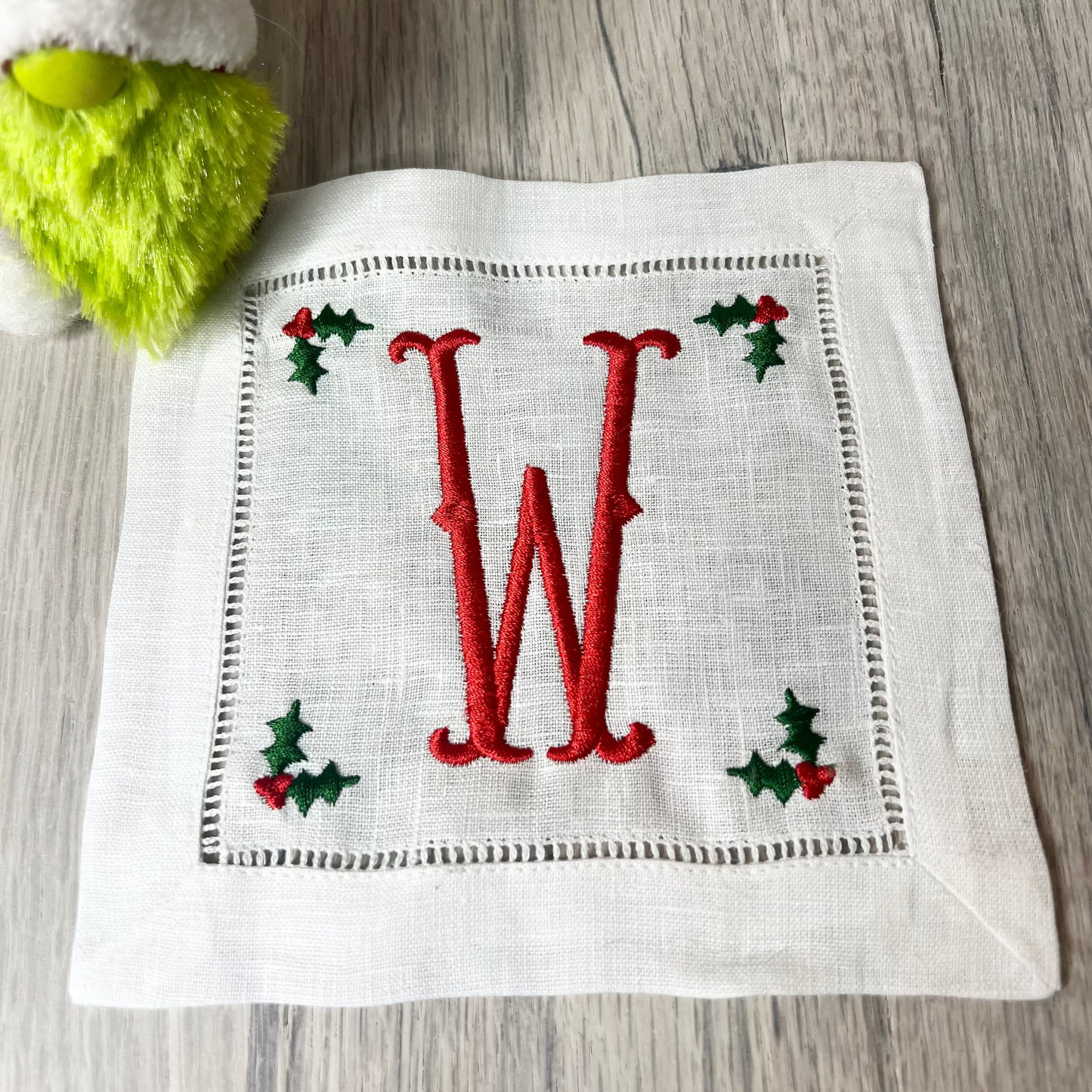 Holly Initial Cocktail Napkins