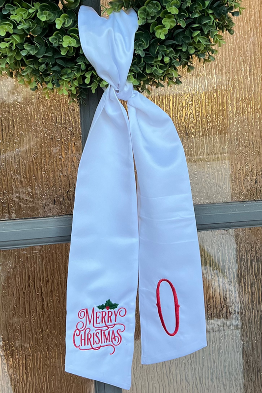 Merry Christmas Wreath Sash