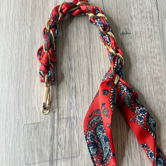 Red Paisley Phone/Purse Charm