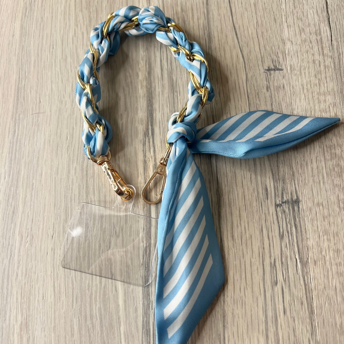 Blue + White Stripe Phone/Purse Charm