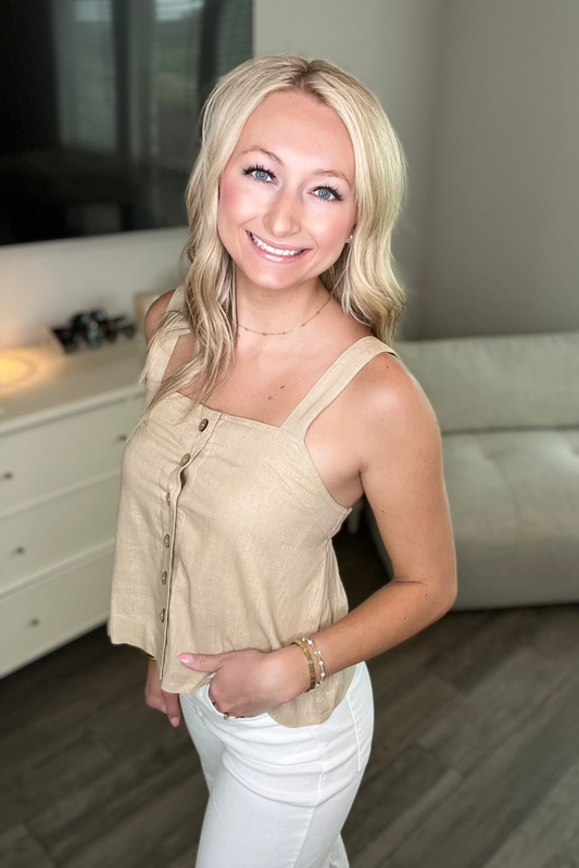 Linen Khaki Tank