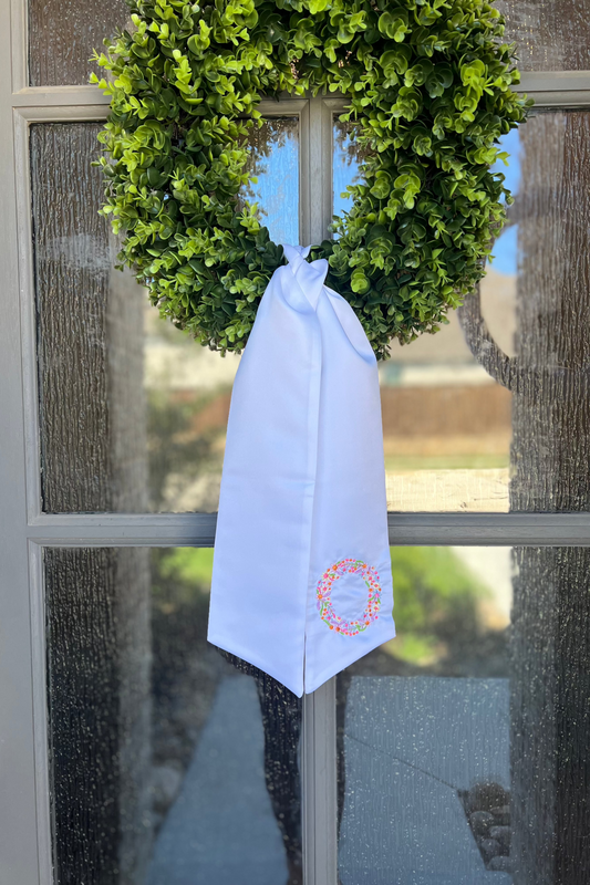 Floral Initial Wreath Sash