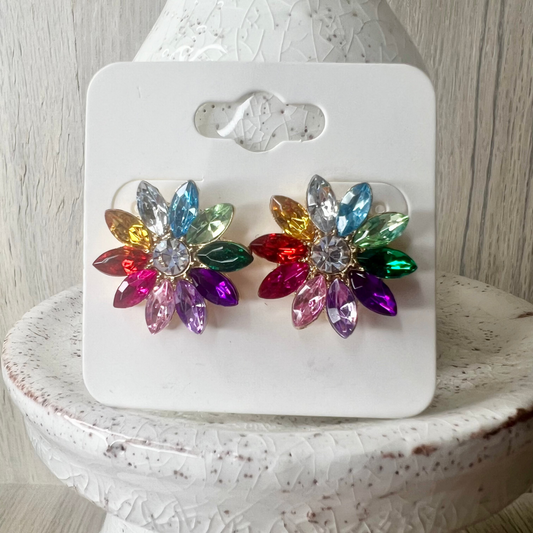Rainbow Flower Earrings