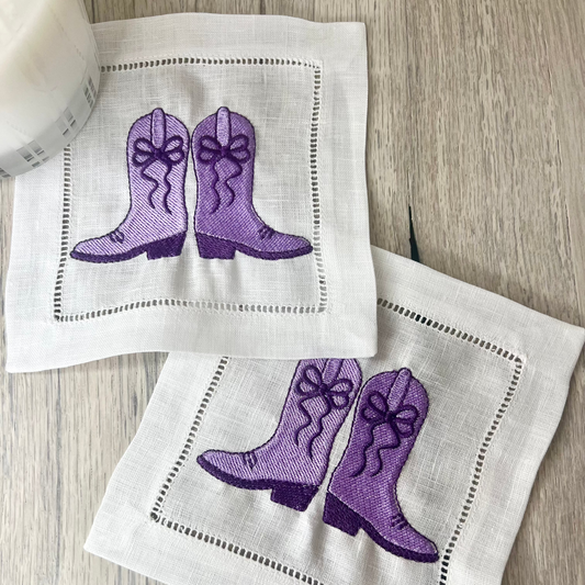 Cowgirl Bow Boots Cocktail Napkins