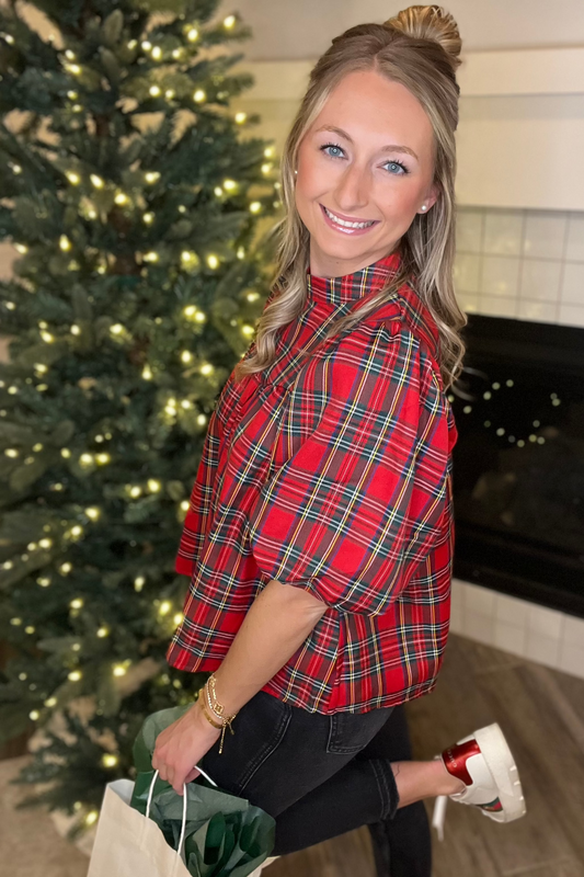 Red Plaid Top