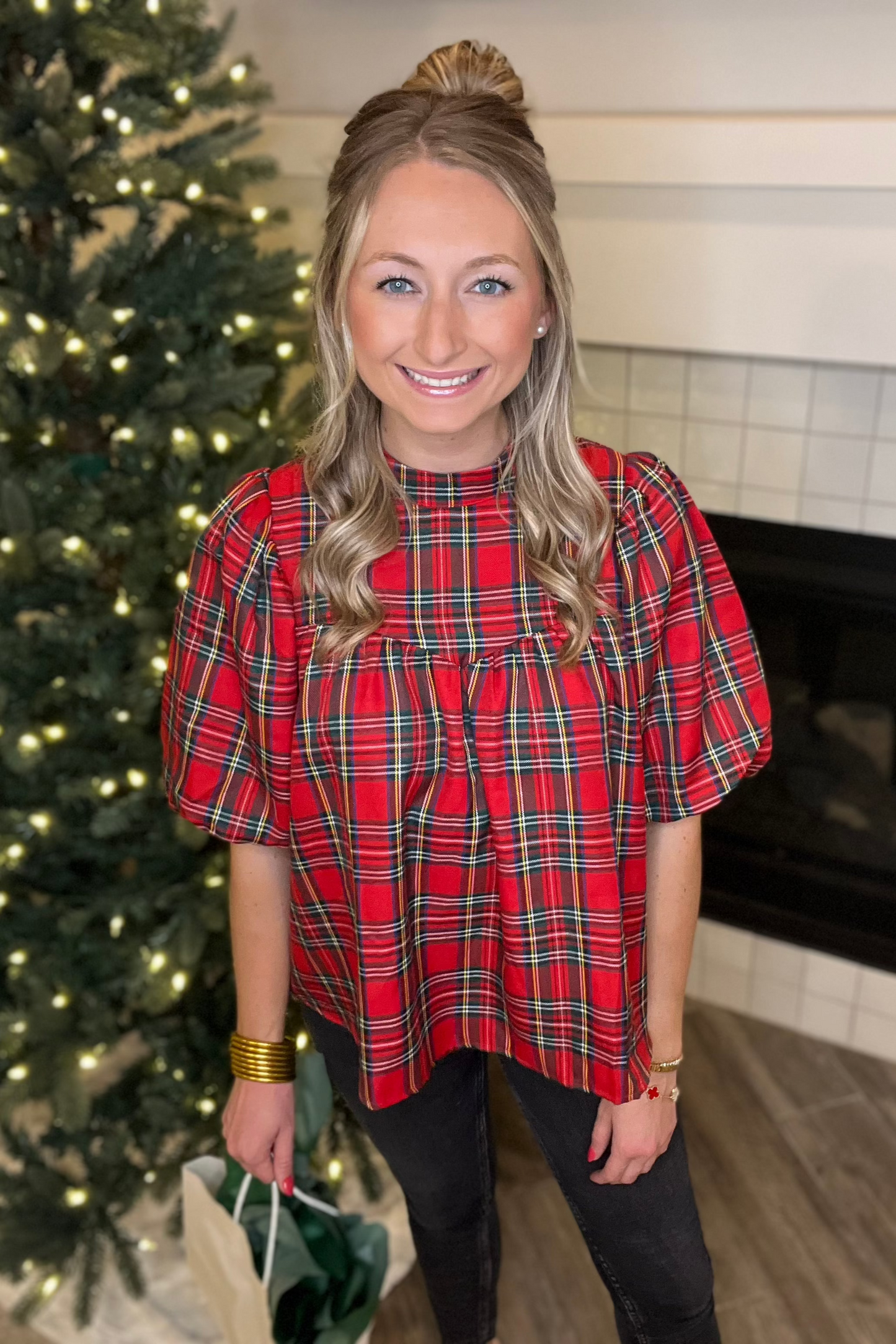 Red Plaid Top