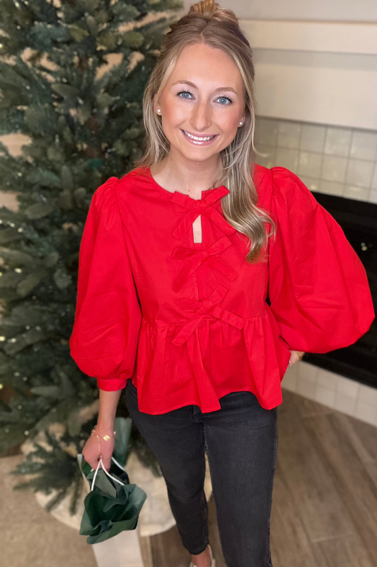 Red Bow Top