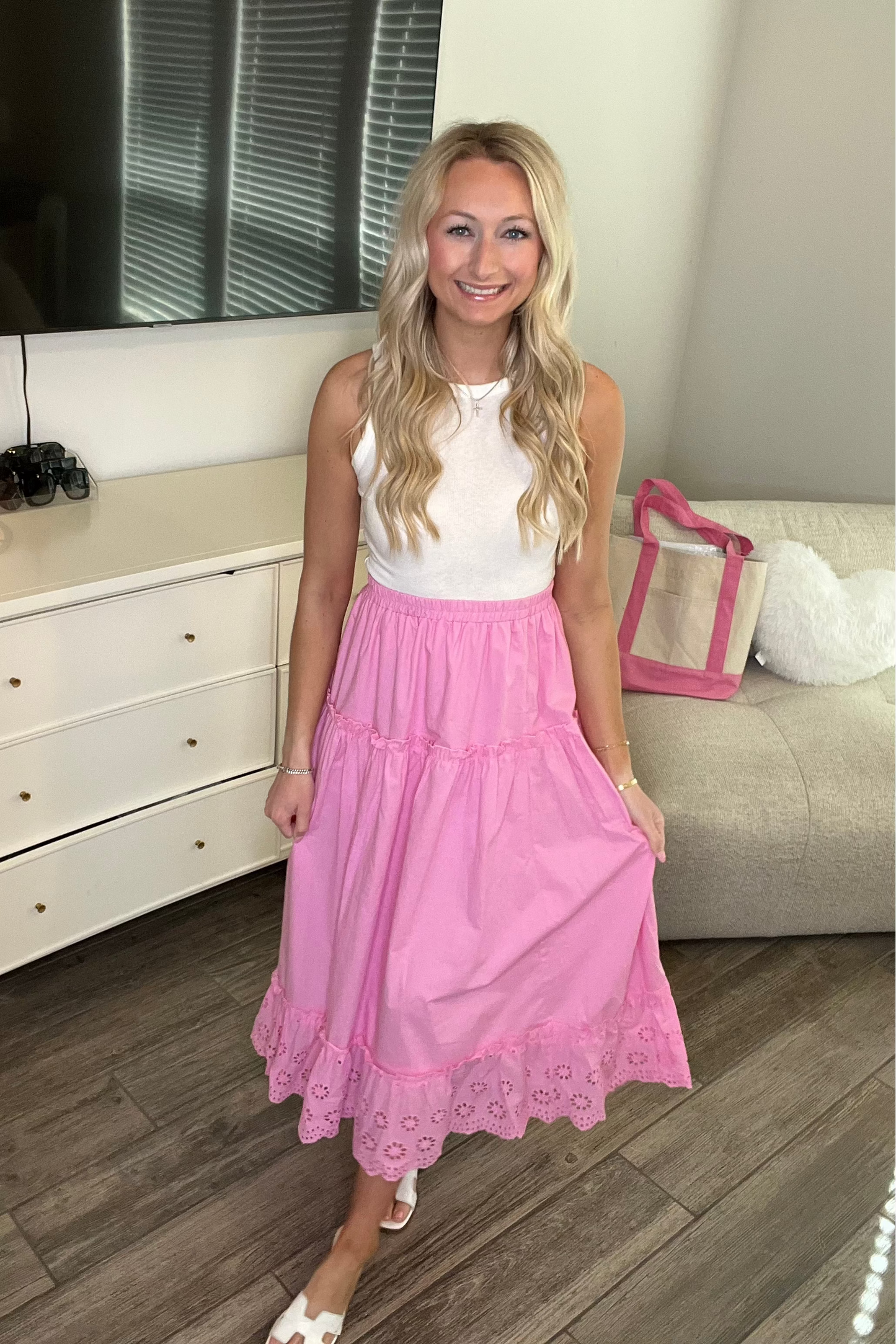Bubblegum Eyelet Skirt