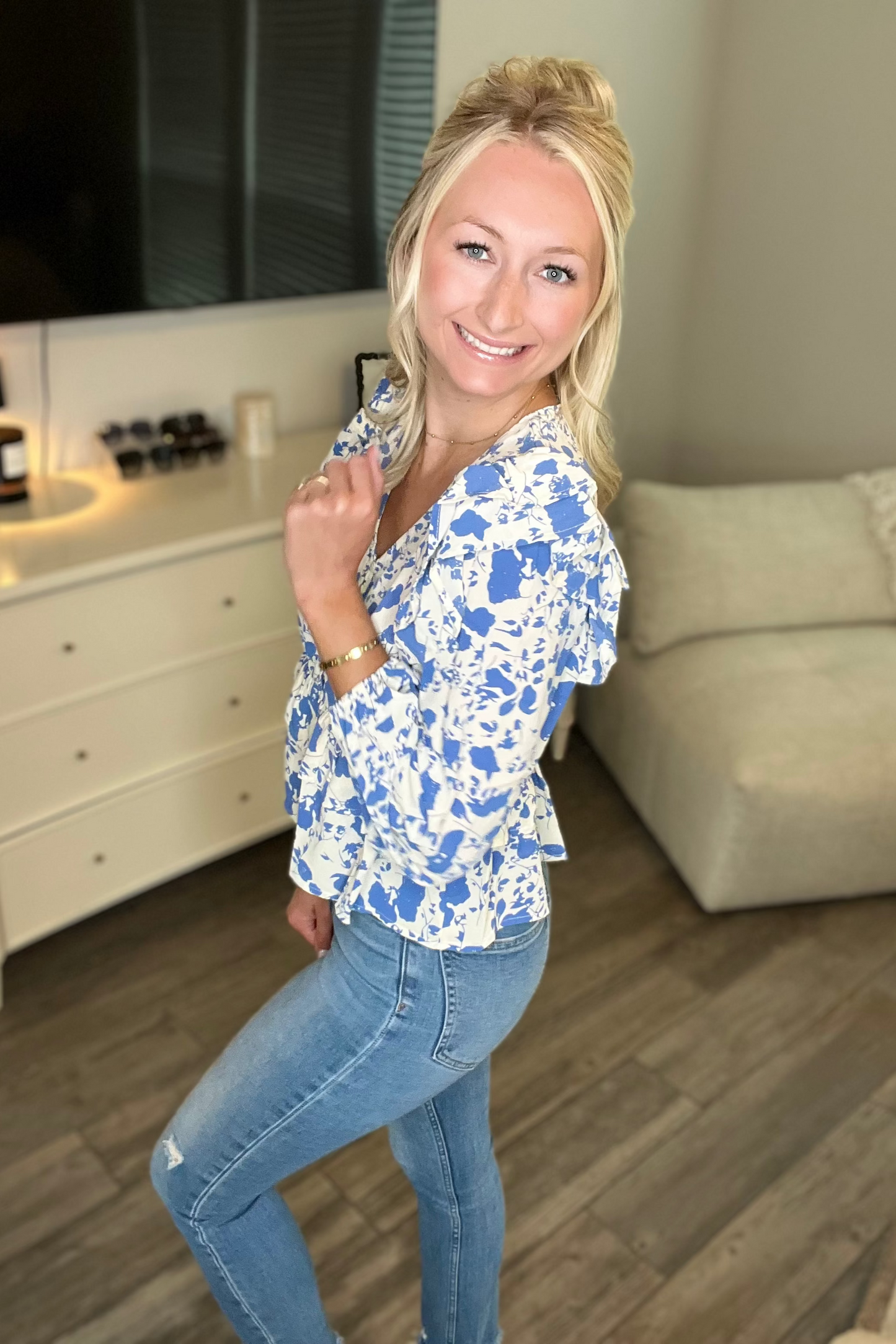 Blue Paint Top