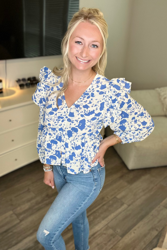 Blue Paint Top