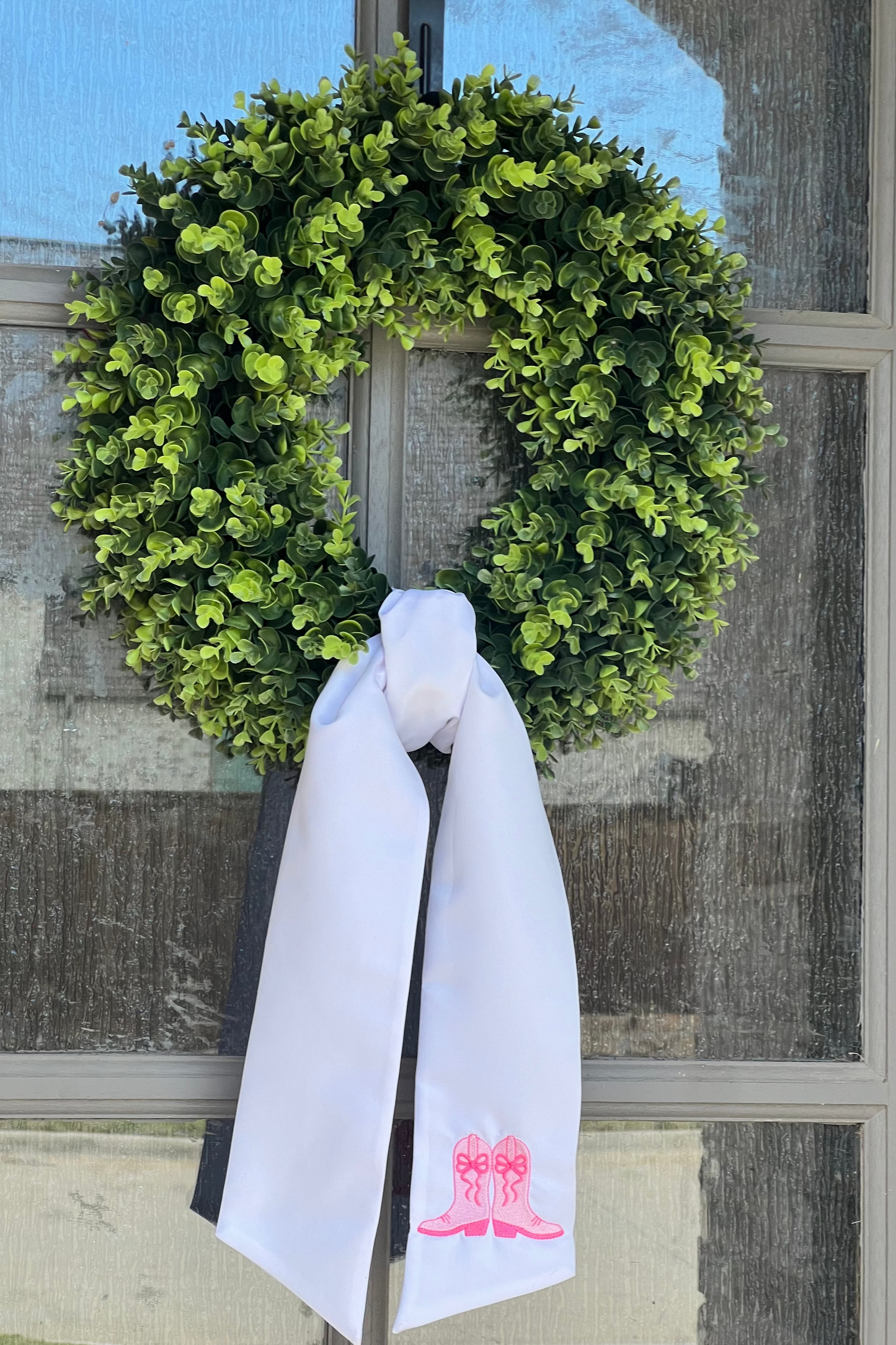 Cowgirl Boot Wreath Sash